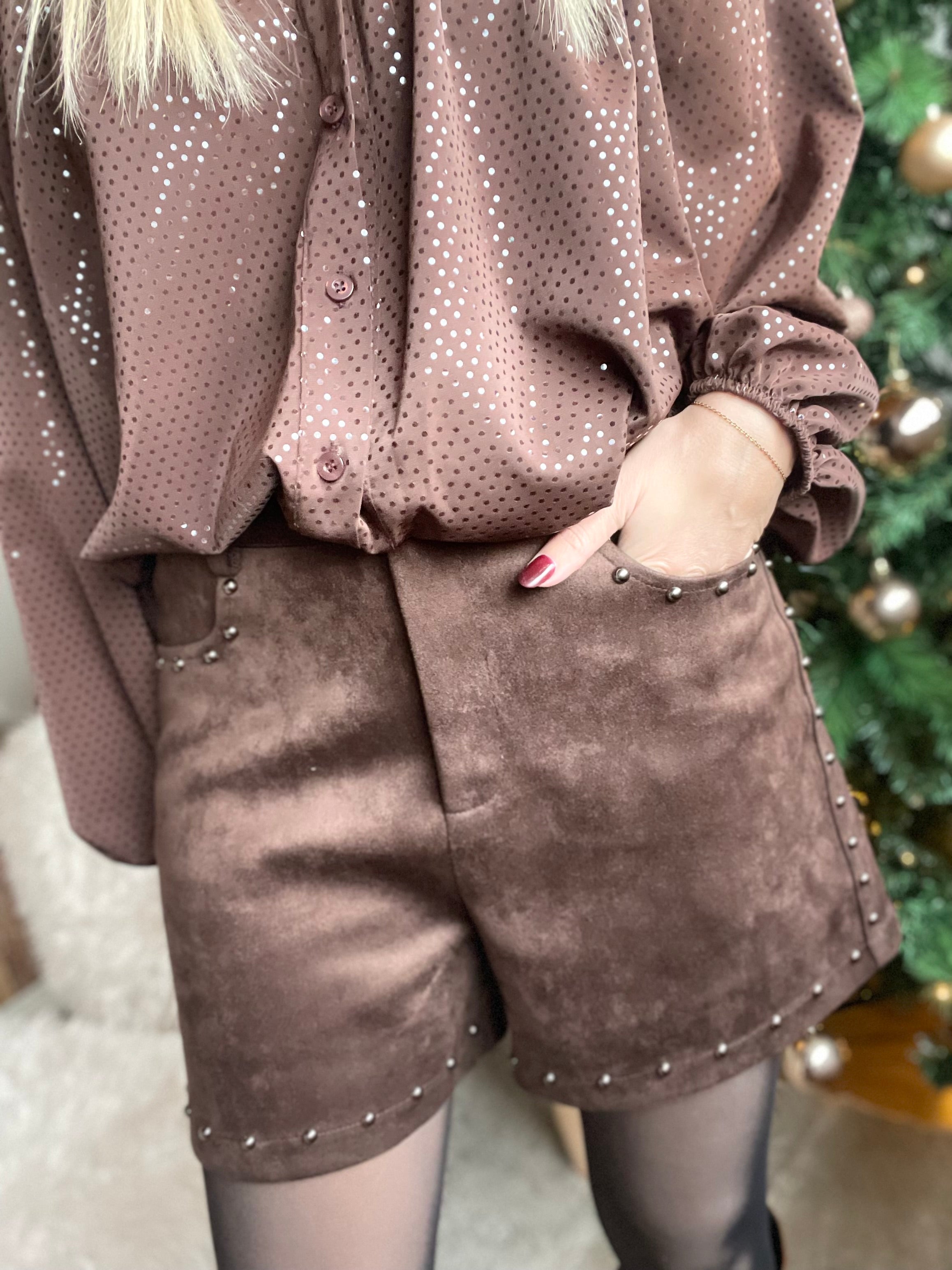 Amarin Suede Stud Shorts ✨