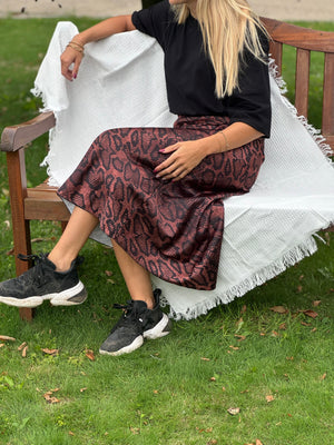 Leopard print satin look - rok