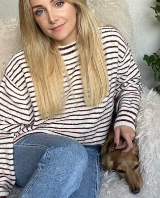 Noor Stripe Sweater - Burgundy