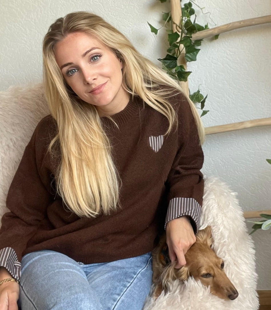 Mila Heart Knit - Chokolate 🍩