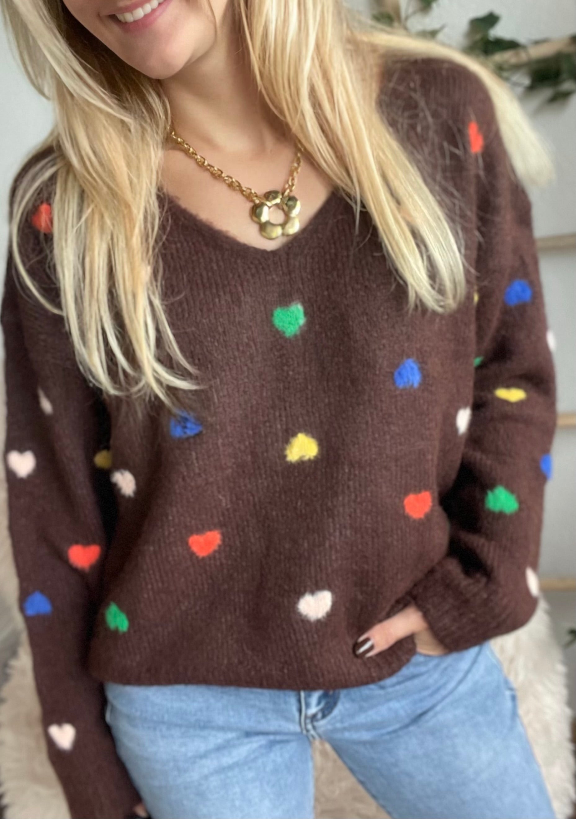 Amélie Colorheart Knit - Chokolate🍫