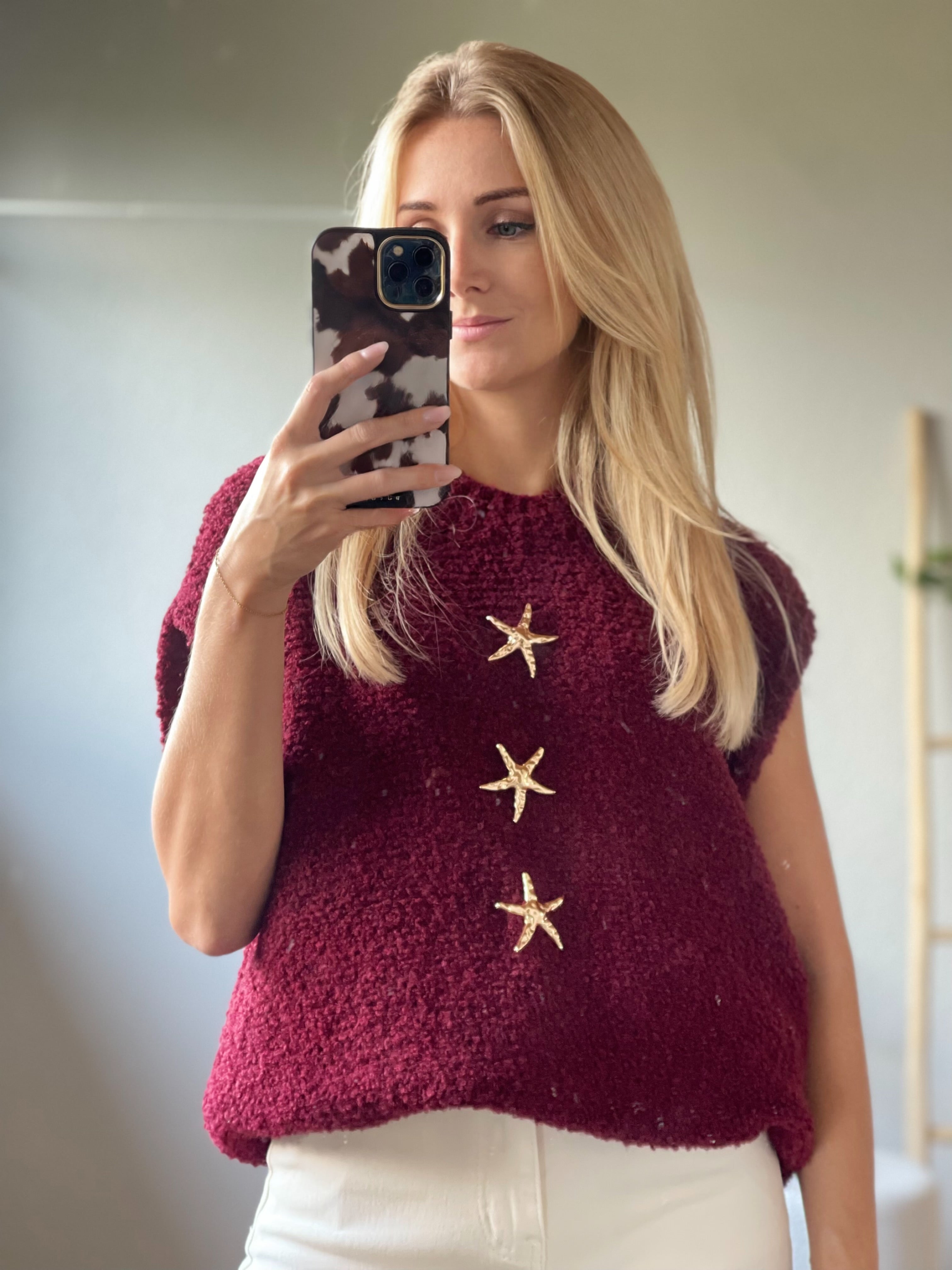 Bordeaux/burgundy Gilet / trui / sweater