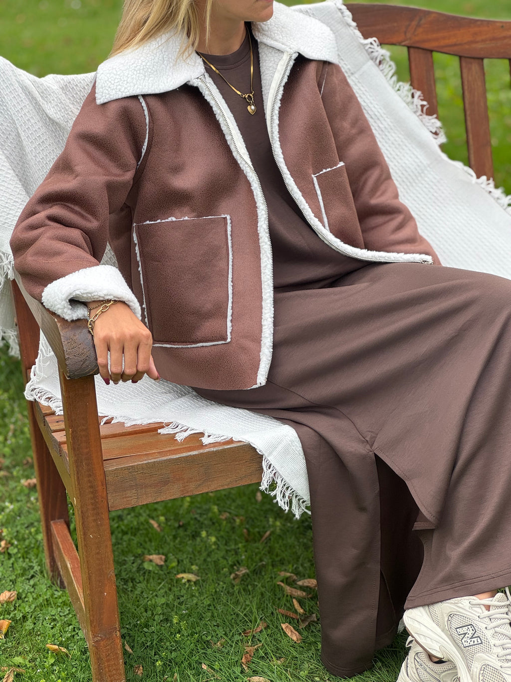 Cozy teddy jas -  bruin