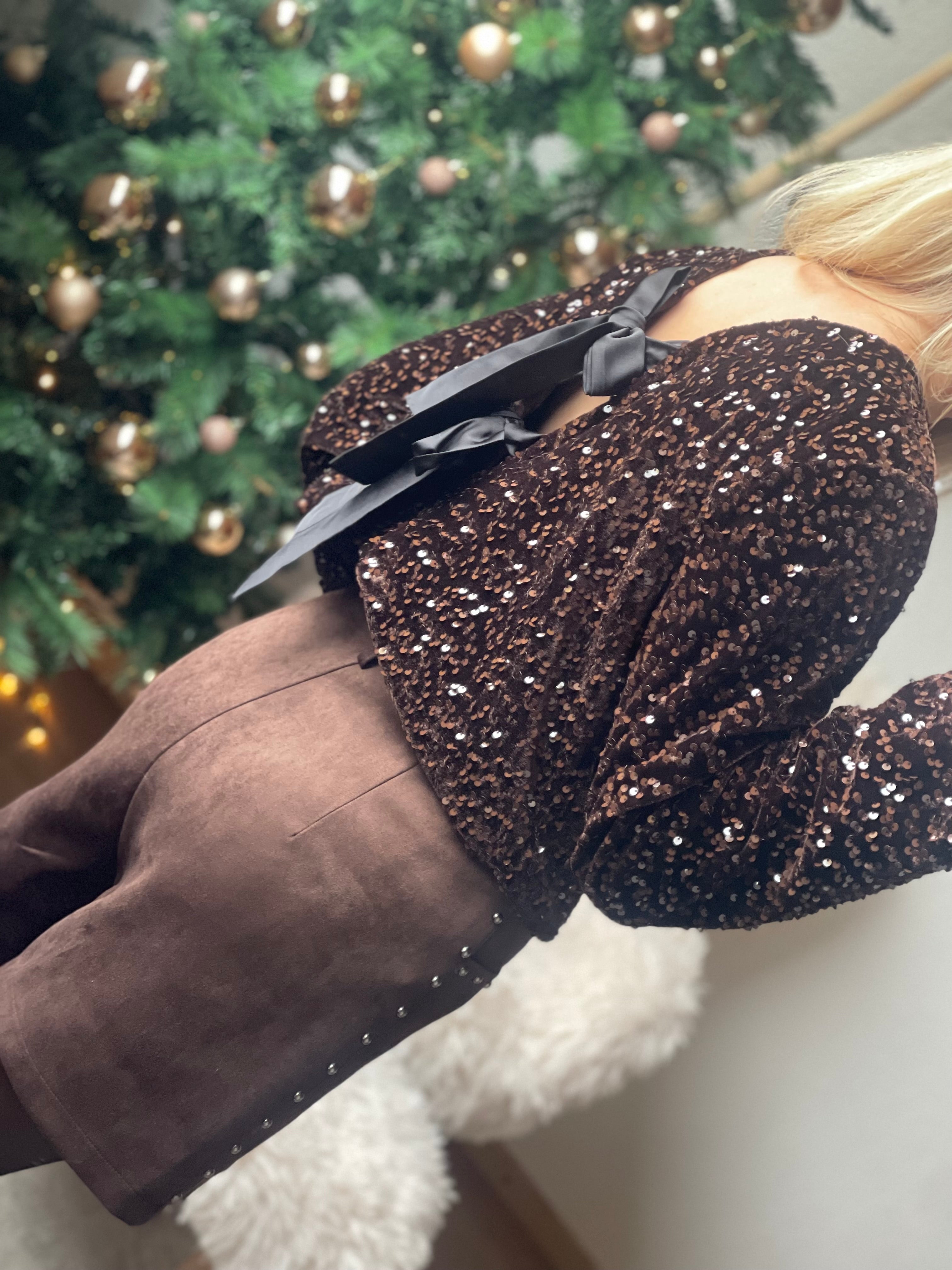 Seraphine Sequin Bow Top ✨