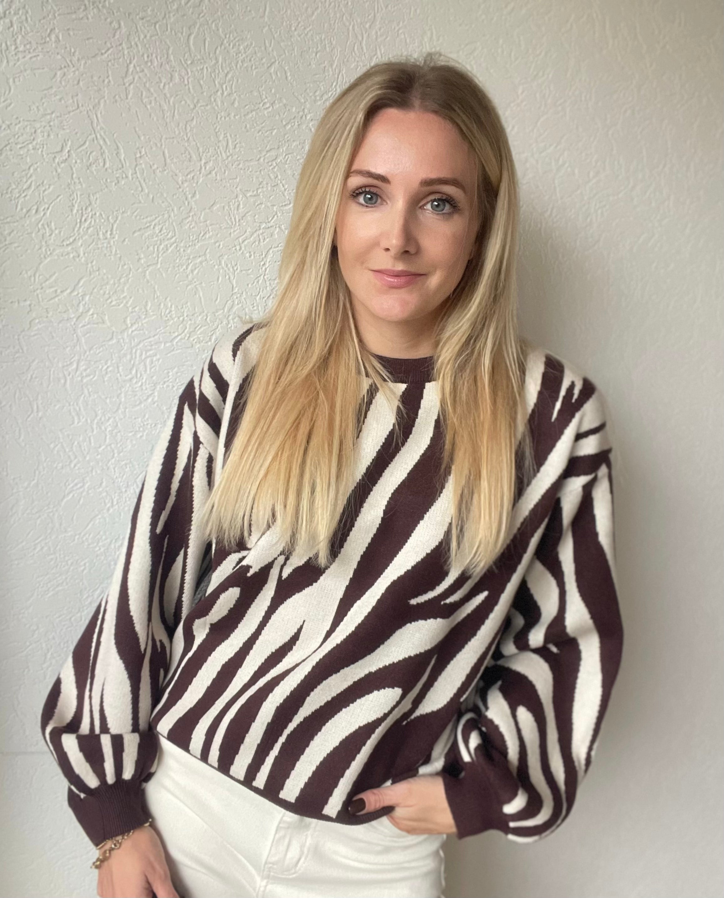 Ziva Zebra Sweater 🦓🤎