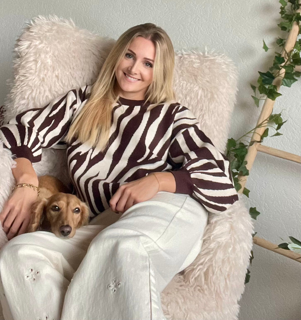 Ziva Zebra Sweater 🦓🤎