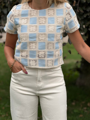 Blue blossem blouse