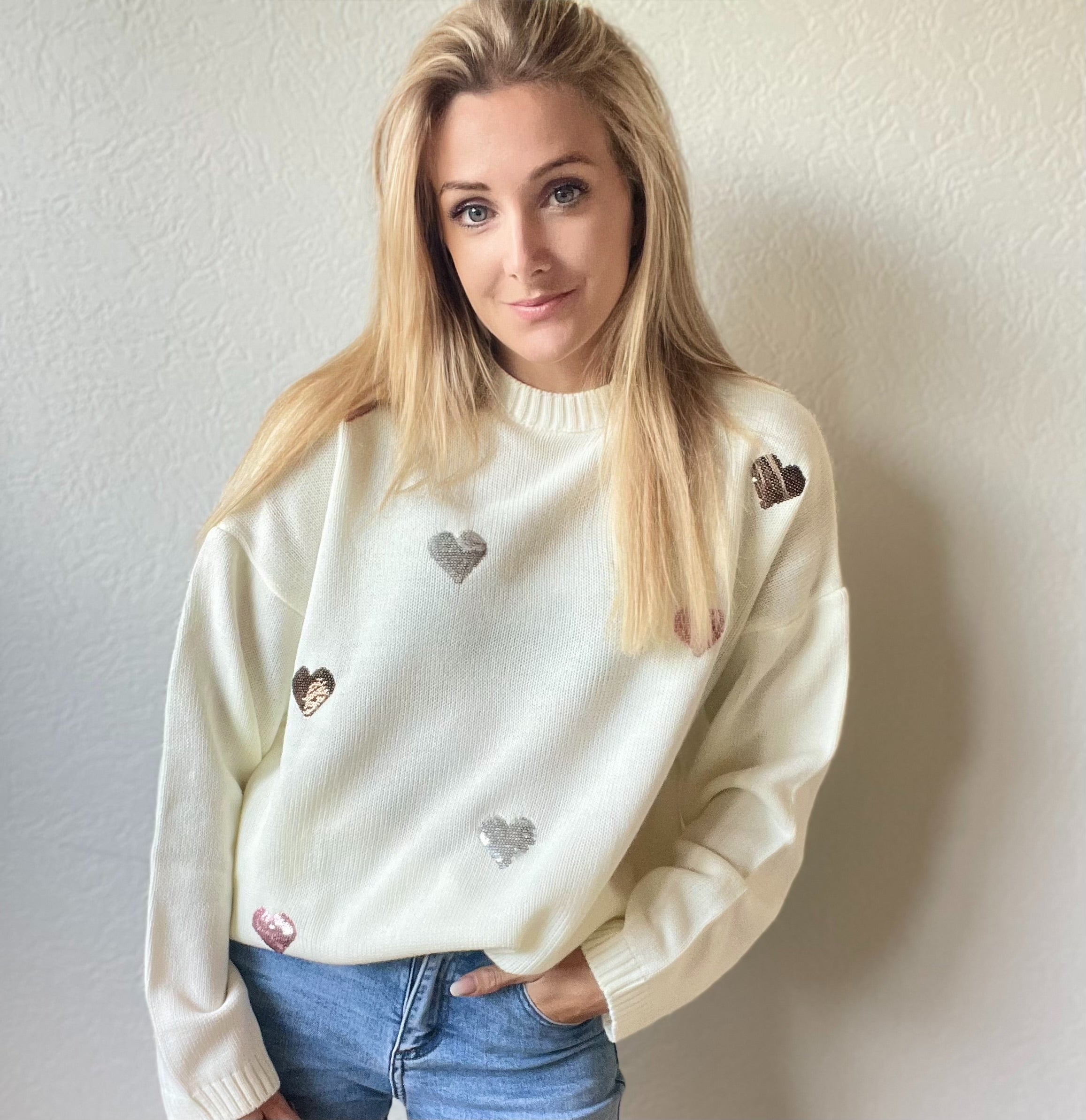 Sweater met paillet hart