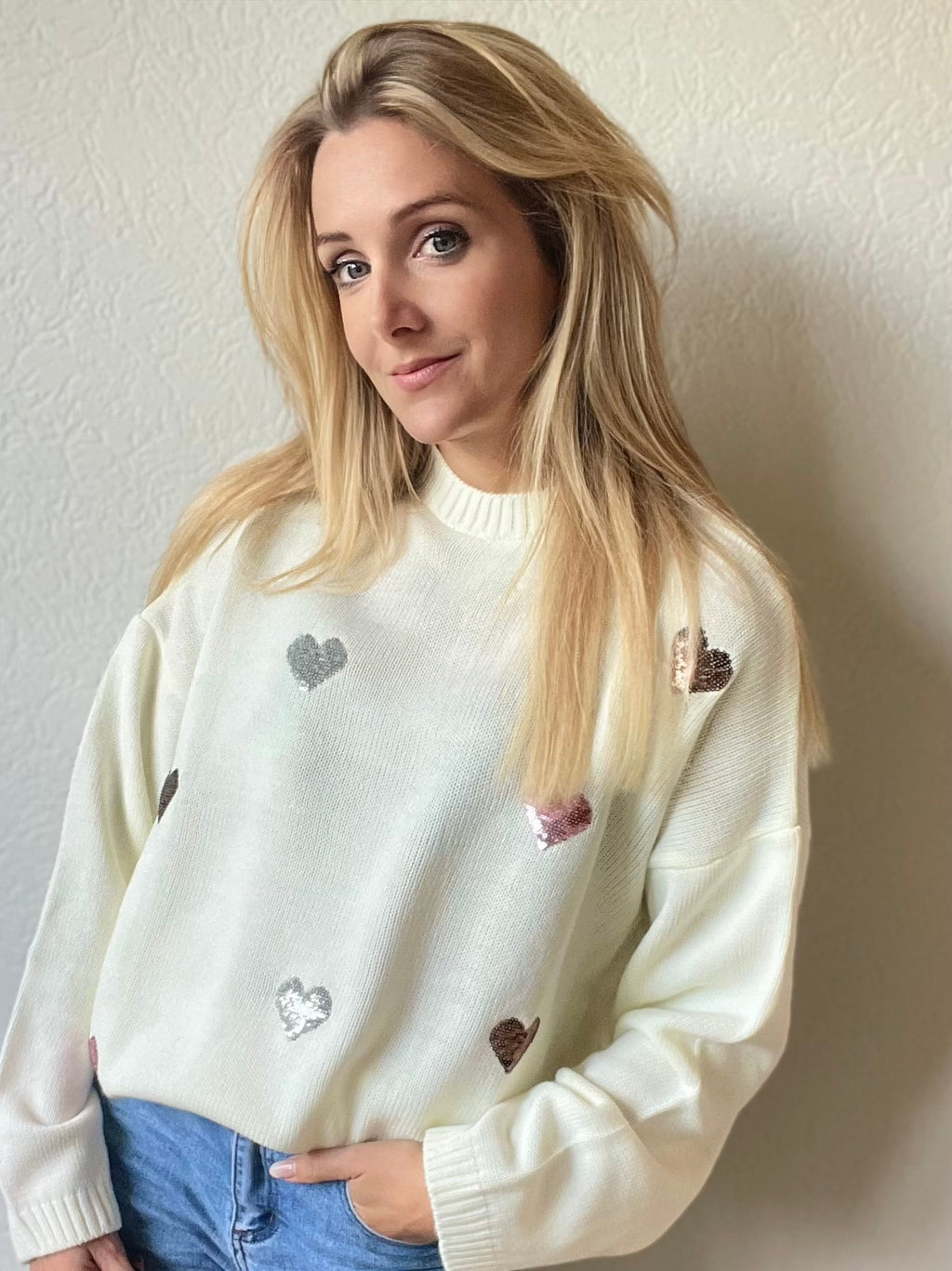 trui met paillet hart